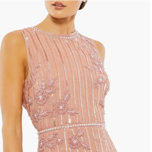 Mac Duggal 70260 Rose Floral Embellished Sleeveless MIDI Dress size 10 - Picture 2 of 13